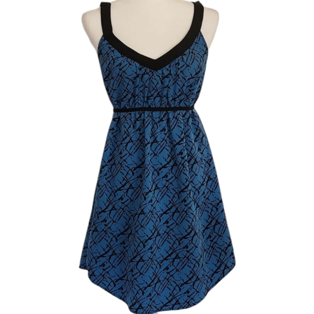 Blue &Black -Tie Waist Dress - Size Small